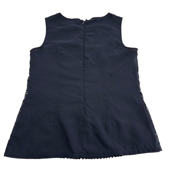 Banana Republic Sleeveless Navy Lace Embroidered Top Size 8 eyelet - Picture 4 of 4